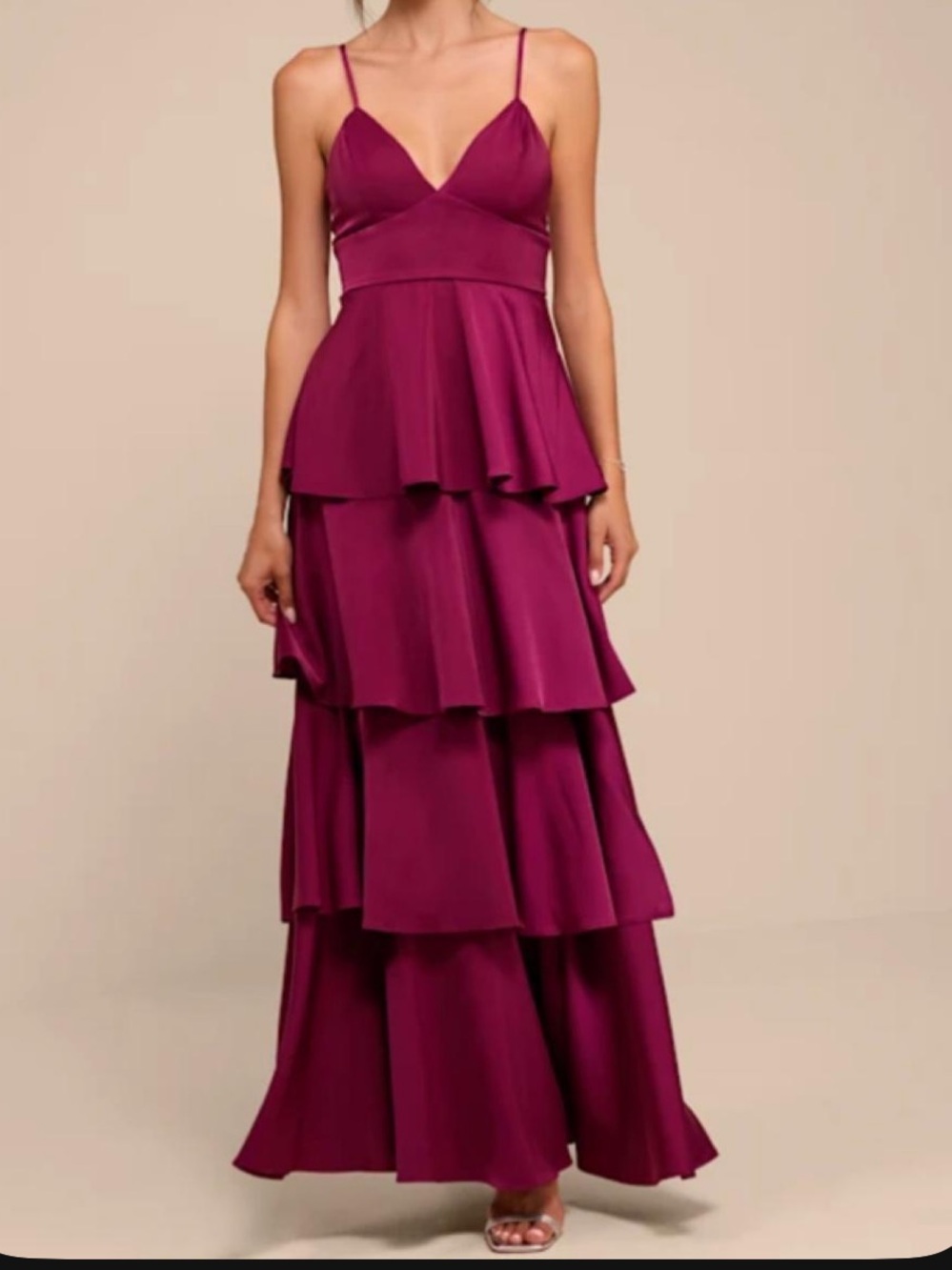 Lulu's Plum Tiered Ruffle Maxi Dress